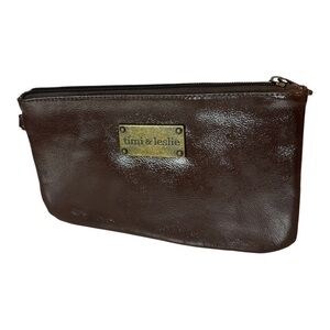 Timi & Leslie Brown Patent Leather Wristlet clutch Pouch